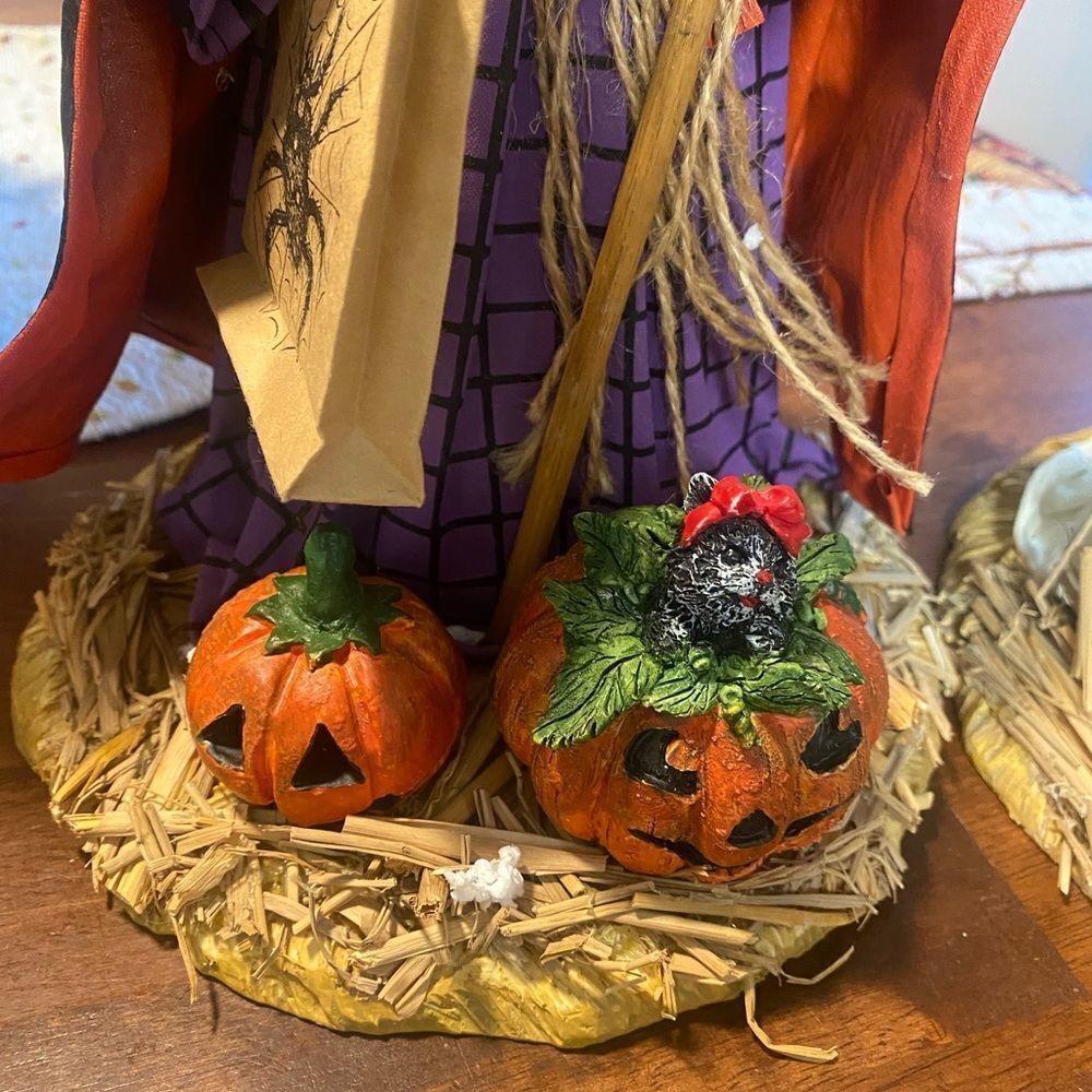 Halloween Fabric Mache Ghost and Witch 13" - Picture 7 of 10